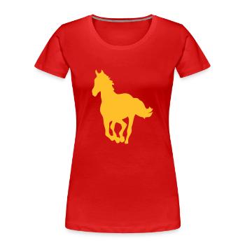 cheval horse silhouette ombre shadow8 - T-shirt bio Premium Femme - rouge - Devant - Mia (176cm)