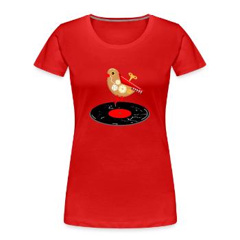 mechanischer Vogel - Frauen Premium Bio T-Shirt - Rot - Vorne - Mia (176cm)