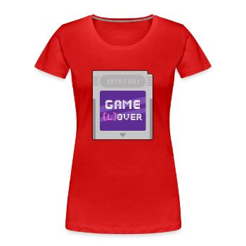 RETRO BOY Game Lover - T-shirt bio Premium Femme - rouge - Devant - Mia (176cm)