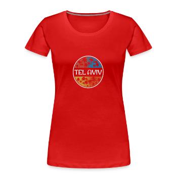 Tel Aviv Israel Stilvolle Urlaub Souvenir Palme - Frauen Premium Bio T-Shirt - Rot - Vorne - Mia (176cm)