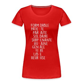 Definition des Begriffs "Krankenschwester" - Frauen Premium Bio T-Shirt - Rot - Vorne - Mia (176cm)