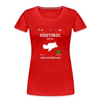 Südtirol Bozen Italien Urlaub Winter Ski Idee - Frauen Premium Bio T-Shirt - Rot - Vorne - Mia (176cm)
