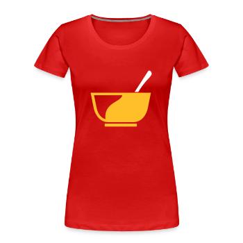 Müslischale zum Frühstück Geschenk - Frauen Premium Bio T-Shirt - Rot - Vorne - Mia (176cm)