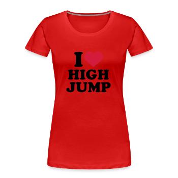 Hochsprung - Frauen Premium Bio T-Shirt - Rot - Vorne - Mia (176cm)