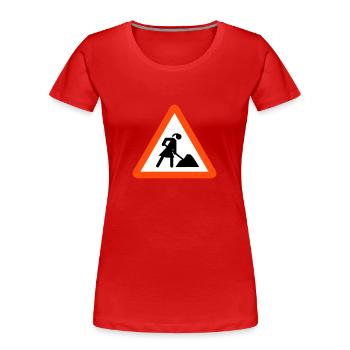Woman on Building Site - Women's Premium Organic T-Shirt - red - Front - Mia (176cm)