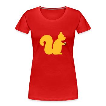 squirrel with a nut - Women's Premium Organic T-Shirt - red - Front - Mia (176cm)