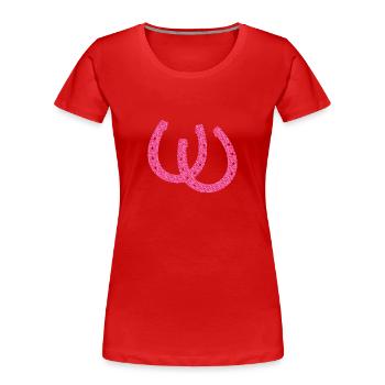 fer à cheval pétillant - T-shirt bio Premium Femme - rouge - Devant - Mia (176cm)