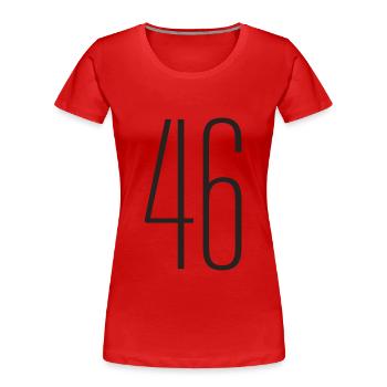 46 - T-shirt bio Premium Femme - rouge - Devant - Mia (176cm)