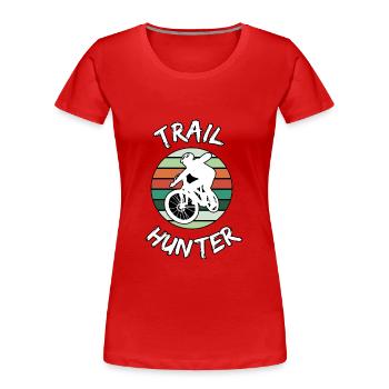 Mountainbike Trail hunter - Frauen Premium Bio T-Shirt - Rot - Vorne - Mia (176cm)