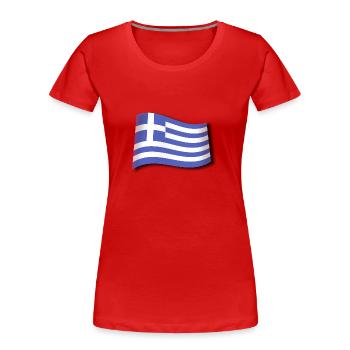 FLAGGE GRIECHENLANDS - Frauen Premium Bio T-Shirt - Rot - Vorne - Mia (176cm)