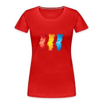 stripe - Women's Premium Organic T-Shirt - red - Front - Mia (176cm)