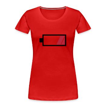 Battery empty - Women's Premium Organic T-Shirt - red - Front - Mia (176cm)