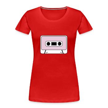 Kassette - Frauen Premium Bio T-Shirt - Rot - Vorne - Mia (176cm)