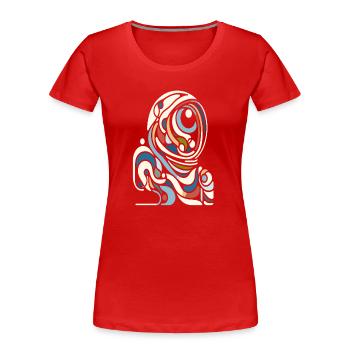 Farbenfroher Astro Style - Frauen Premium Bio T-Shirt - Rot - Vorne - Mia (176cm)
