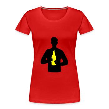 Boire de la bière de fête - T-shirt bio Premium Femme - rouge - Devant - Mia (176cm)