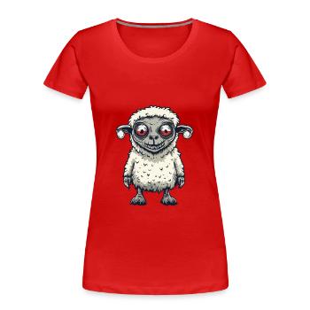 Schaf Halloween Comic Lustig - Frauen Premium Bio T-Shirt - Rot - Vorne - Mia (176cm)