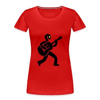 Musicien Guitariste - T-shirt bio Premium Femme - rouge - Devant - Mia (176cm)