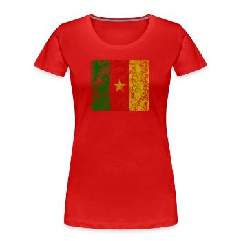 Kamerun vintage Flagge Fahn - Frauen Premium Bio T-Shirt - Rot - Vorne - Mia (176cm)