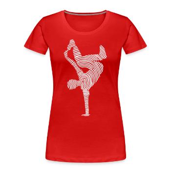 Breakdance Danse Breakdance Empreinte digitale - T-shirt bio Premium Femme - rouge - Devant - Mia (176cm)