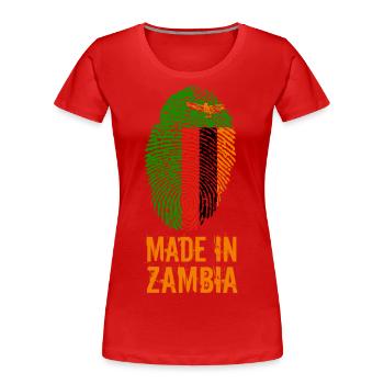 Made In Zambie / Zambie - T-shirt bio Premium Femme - rouge - Devant - Mia (176cm)