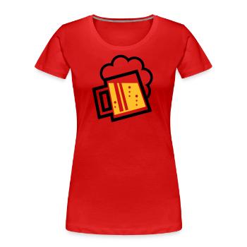 Chope à bière bavaroise (bière / chope à bière / L / \ / 2C) - T-shirt bio Premium Femme - rouge - Devant - Mia (176cm)