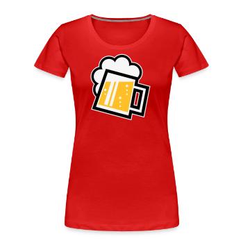 Chope à bière bavaroise (bière / chope à bière / R / / / 3C) - T-shirt bio Premium Femme - rouge - Devant - Mia (176cm)