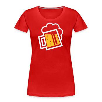 XBayrischer Bierkrug (bière / chope de bière) - T-shirt bio Premium Femme - rouge - Devant - Mia (176cm)