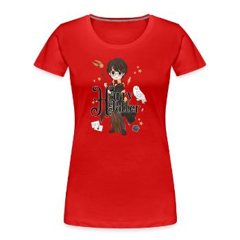 Harry Potter Elemente - Frauen Premium Bio T-Shirt - Rot - Vorne - Mia (176cm)