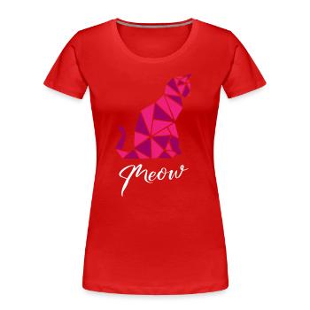 Cats Geometric - Frauen Premium Bio T-Shirt - Rot - Vorne - Mia (176cm)