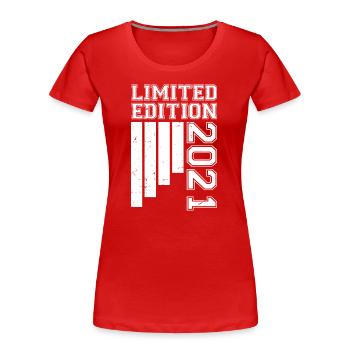 2021 Anniversaire Né En 2021 Édition Limitée - T-shirt bio Premium Femme - rouge - Devant - Mia (176cm)