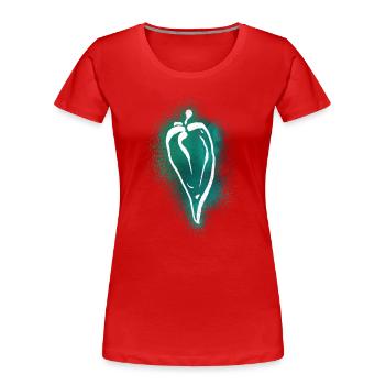 Blacklight Neon Chili - Women's Premium Organic T-Shirt - red - Front - Mia (176cm)