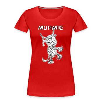 MUHmie I Kuh Mumie Wortspiel - Frauen Premium Bio T-Shirt - Rot - Vorne - Mia (176cm)