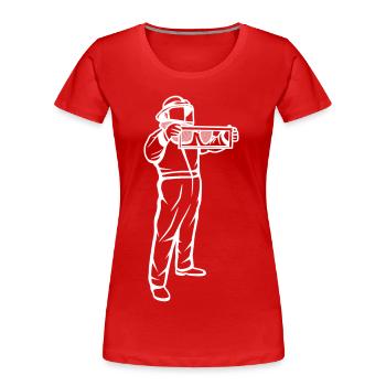 Dessin apiculteur - T-shirt bio Premium Femme - rouge - Devant - Mia (176cm)
