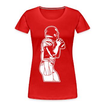 Football Lovers - Women's Premium Organic T-Shirt - red - Front - Mia (176cm)