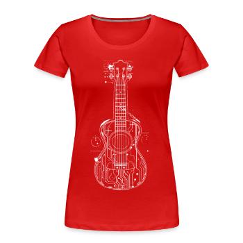 Graphiques Ukulele - T-shirt bio Premium Femme - rouge - Devant - Mia (176cm)