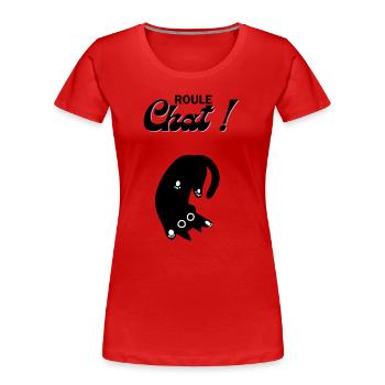 Chat en roue libre ! - T-shirt bio Premium Femme - rouge - Devant - Mia (176cm)