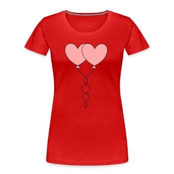 rosarotes Herz Herz rosa rot Geschenk Valentinstag - Frauen Premium Bio T-Shirt - Rot - Vorne - Mia (176cm)