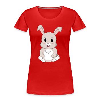 Kawaii süßer Hase - Frauen Premium Bio T-Shirt - Rot - Vorne - Mia (176cm)