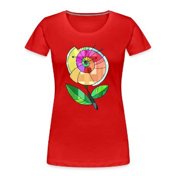 Fleur - T-shirt bio Premium Femme - rouge - Devant - Mia (176cm)