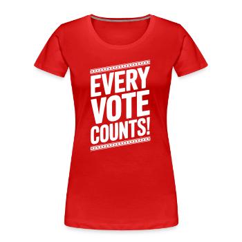 Jede Stimme zählt - Frauen Premium Bio T-Shirt - Rot - Vorne - Mia (176cm)