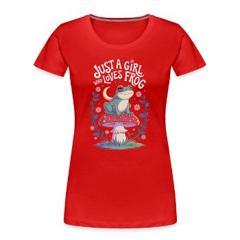 Just a girl who loves frog - Women's Premium Organic T-Shirt - red - Front - Mia (176cm)