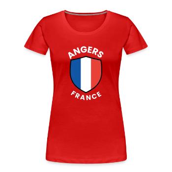 Angers France Shield Emblem - Women's Premium Organic T-Shirt - red - Front - Mia (176cm)