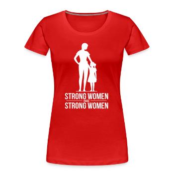 Femmes fortes élèvent Femmes fortes Silhouette Mère - T-shirt bio Premium Femme - rouge - Devant - Mia (176cm)