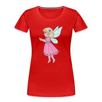 Mignonne Fée en robe rose - T-shirt bio Premium Femme - rouge - Devant - Mia (176cm)