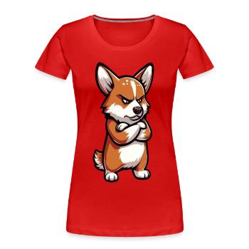 Corgi Corgi Gallois Corgi Corgi Propriétaire Corgi Corgi - T-shirt bio Premium Femme - rouge - Devant - Mia (176cm)