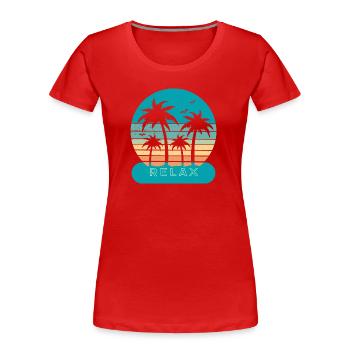 Relax - Women's Premium Organic T-Shirt - red - Front - Mia (176cm)