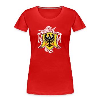Crest Schlesien White - Frauen Premium Bio T-Shirt - Rot - Vorne - Mia (176cm)