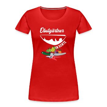 Obstgärtner Rente Rentner Obstgärtnerei Ruhestand - Frauen Premium Bio T-Shirt - Rot - Vorne - Mia (176cm)