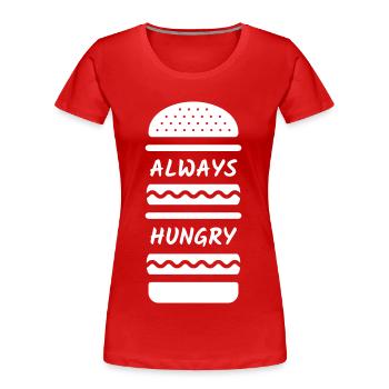 Typo Burger - T-shirt bio Premium Femme - rouge - Devant - Mia (176cm)
