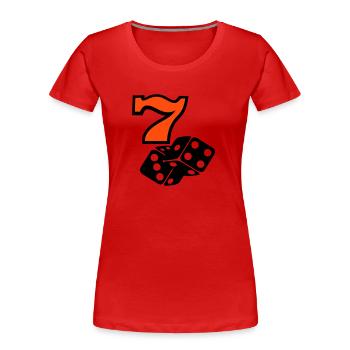 luckyseven - Women's Premium Organic T-Shirt - red - Front - Mia (176cm)